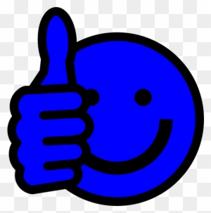 Blue Thumbs Up Svg Clip Arts 594 X 601 Px - Blue Smiley Face Png