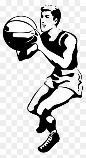 Black And White Basketball Clipart - Basketball Player Clip Art