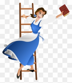 Blue Dress Clipart Belle - Beauty And The Beast Belle With Book