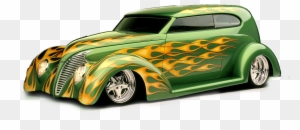 Png Car - Green Flames On Hot Rods