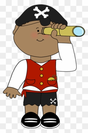 Pirate Looking Out Of Telescope - Pirate Looking Through Telescope