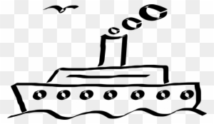 Cruise Ship Ship Boat Ocean Cruise Vacation - Cruise Clipart Black And White