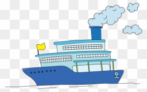 Cruise Ship Drawing Clip Art - Cartoon Ship Drawing