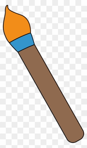 Orange Art Paint Brush - Cute Paint Brush Clipart