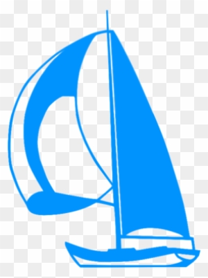 Sailboat Silhouette Clipart - Blue Boat Silhouette Png