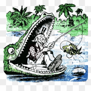 Fishing In The Gator's Mouth By J4p4n - Never A Dull Moment Wall Calendar