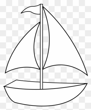 Colorable Sailboat Line Art - Sailboat Clipart Black And White