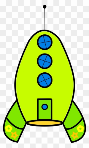 Free Simple Lime Green Rocketship Clip Art - Rocketship Clip Art