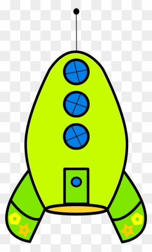 Free Simple Lime Green Rocketship Clip Art - Rocketship Clip Art