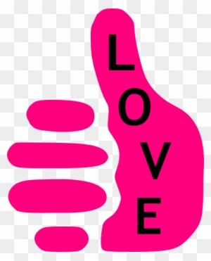 Love Thumb Clip Art - Pink Thumbs Up Clipart