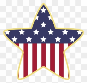 July Fireworks Clip Art Stars - American Flag Clip Art Star