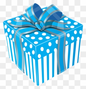 Cute Blue Gift Box Transparent Png Clip Art Image - Blue Present Clip Art