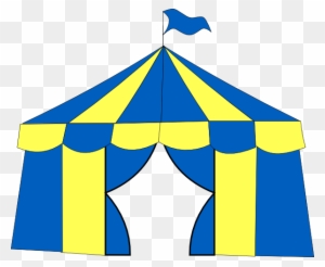 Yellow & Blue Circus Tent Svg Clip Arts 600 X 492 Px - Clip Art