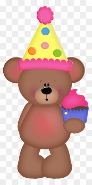 Teddy Bear Clipart Cupcake - Happy Birthday Bear Clip Art