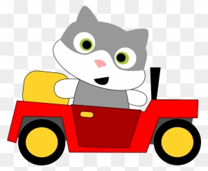 Big Image - Cat In Car Clip Art