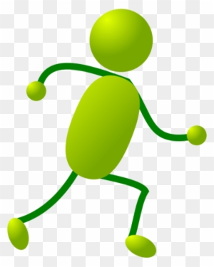 Transparent Cartoon People Dancing Clipart - Stick Man Running