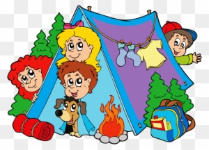 Illustration Of Group Of Camping Kids Vector Art, Clipart - Kids Camping Clipart