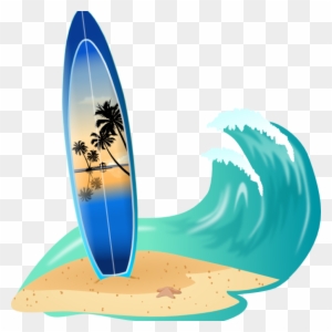 Surf Board Clip Art Surfboard And Wave Clip Art At - Surf Board Clip Art