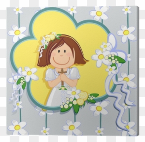 Quadro Em Tela Prima Comunione Bambina 1-first Communion - First Communion