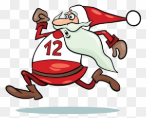 Marine City Merry Time 5k Run/walk And 1 Mile Fun Run - Santa Running Cartoon