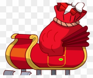 Santa And Sleigh Clipart - Sleigh Of Santa Claus Round Ornament