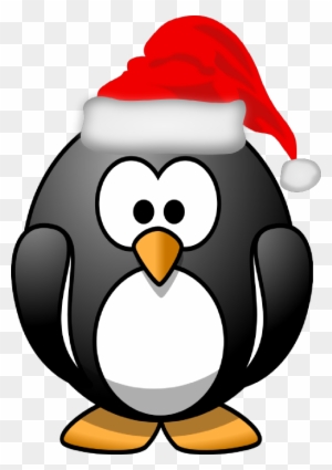 Santa Penguin - Christmas Penguin Clip Art