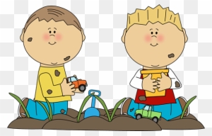 Outside Clipart May - Boys Playing In Dirt Clipart