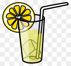 Bottle Water, Glass, Juice, Outline, Drawing, Cup, - Clip Art Lemonade