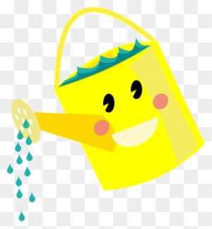 Watering Can Pot Water Happy Pour Garden Watering Can Cartoon Png Free Transparent Png Clipart Images Download