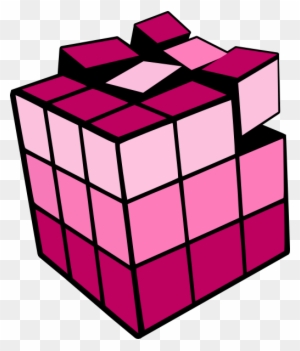 Rubik's Cube Three-dimensional Space Clip Art - Pink Rubik's Cube