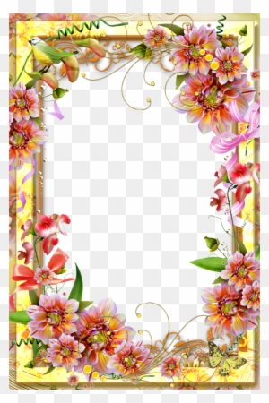 Colorful Flowers And Floral Decoration Picture Frame - Page Borders Flower Design