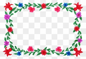 Free Colorful Flower Frame Rectangle 4 Png - Png Format Floral Frame Png