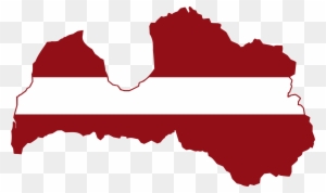 World History Clip Art Download - Latvia Map With Flag
