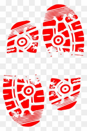 Red Clipart Running Shoe - Running Shoe Print Clip Art Free