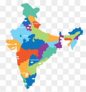 States And Territories Of India Vector Map - India Map No Background
