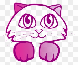Purple Cartoon Cat - Purple Kitty Tote Bag, Adult Unisex, Natural