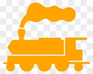 Orange Train 5 Icon - First Industrial Revolution Icon
