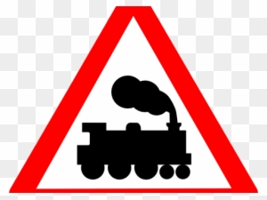 Train Clipart Sign - Train Road Traffic Sign