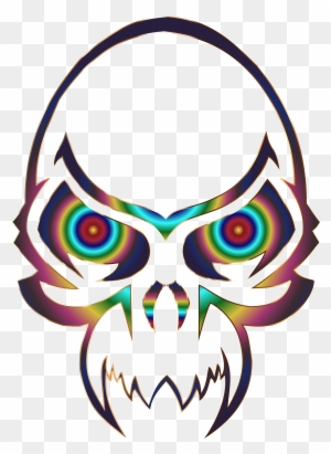 Skull Clipart Colorful - Simple Skull Tattoo Tribal