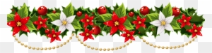 Christmas Decoration Poinsettia Garland Clip Art - Christmas Garland Clip Art