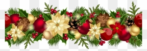 Poinsettia Clipart Christmas Garland - Christmas Garland