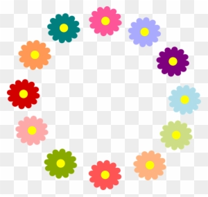 Christmas Circle Cliparts 26, - Rainbow Flowers Clipart