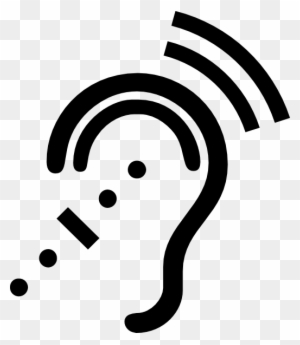 Black Ear Clip Art - Assistive Listening Icon