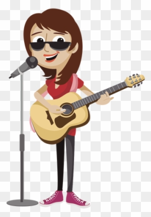 Female Singer Cartoon Character - Singer Cartoon