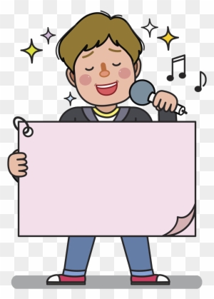 Cartoon Illustration - Singing Boy - Singing - Free Transparent PNG Clipart  Images Download