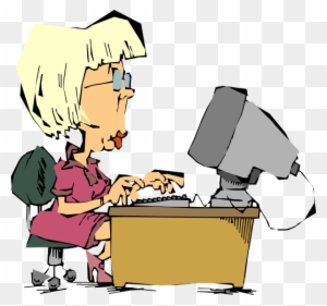 Female Computer User Clip Art - Computer Clip Art