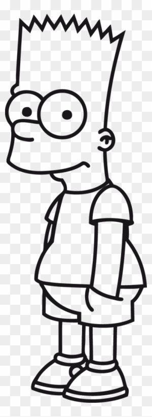 The Simpsons Clipart Black And White - Bart Simpson Para Colorir
