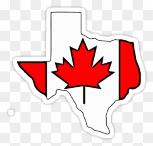Texas Outline Canada Flag Stickers By Artisticattitud - Canada Day Maple Leaf