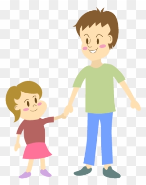 For Download Free Image - Children Holding Parents Hand Clipart