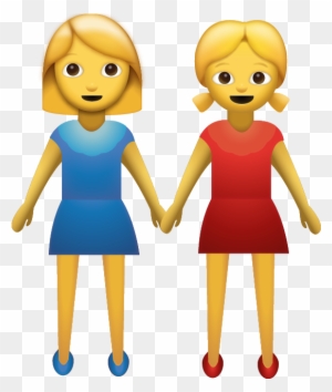 Download Two Women Holding Hands Iphone Emoji Icon - Two Women Holding Hands Emoji